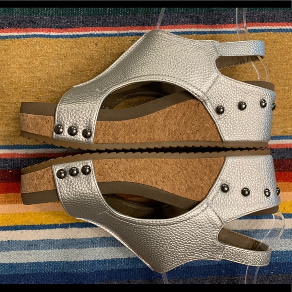 Corkys Shoes - Corkys Boutique - Silver Wedge - Size 7